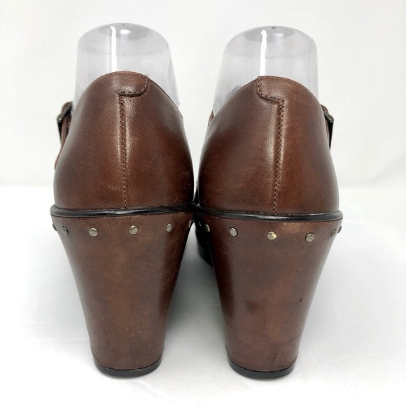 Dansko Fanny Wedge 3.5” Heel Mary Jane Sandals Shoes Dark Brown Leather EU 38 - Picture 6 of 13